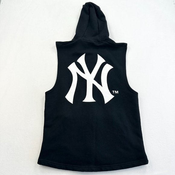 New York Yankees Jumper Mens Medium M Black MLB Full Zip Hooded Sleeveless Adult - Picture 9 of 11